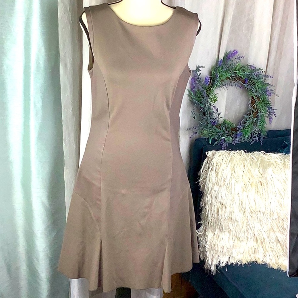 Antonio Melani cloth and leather dress. Sleeveless. Size Small